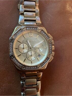 Michael Kors Two-Tone Silver and Gold Crystal-Accent Chronograph Watch